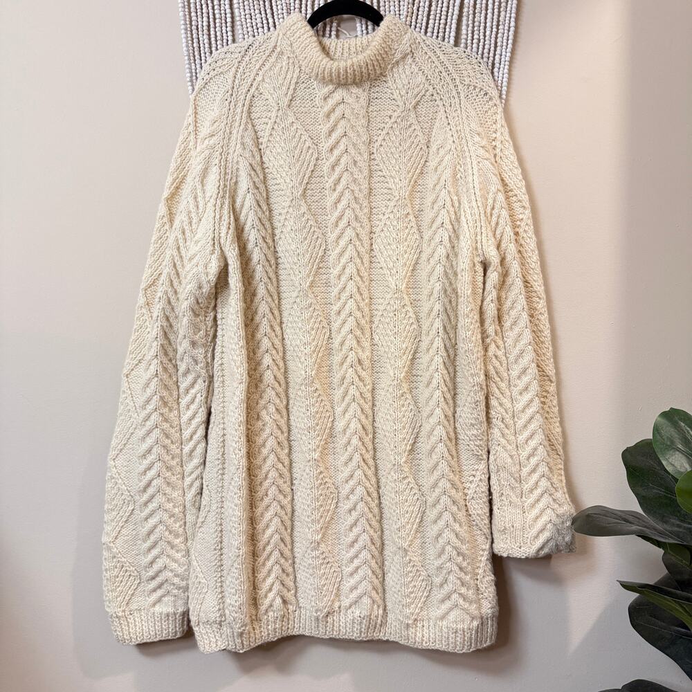 Blarney Woolen Mills 100% New Wool Handknit In Ireland Sweater Dress XL